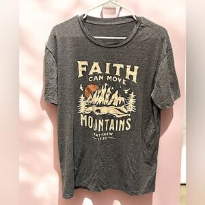 Gray UNISEX Graphic T-Shirt with Faith Mathew 17:20  Print XL